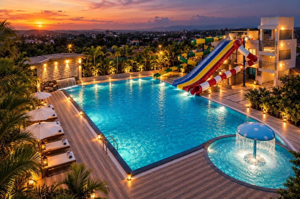 Waterpark & Swimming Pool Aerial View