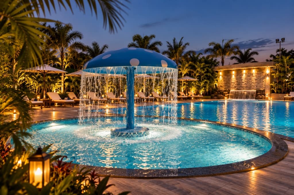 Kids Waterpark & Mushroom Waterfall